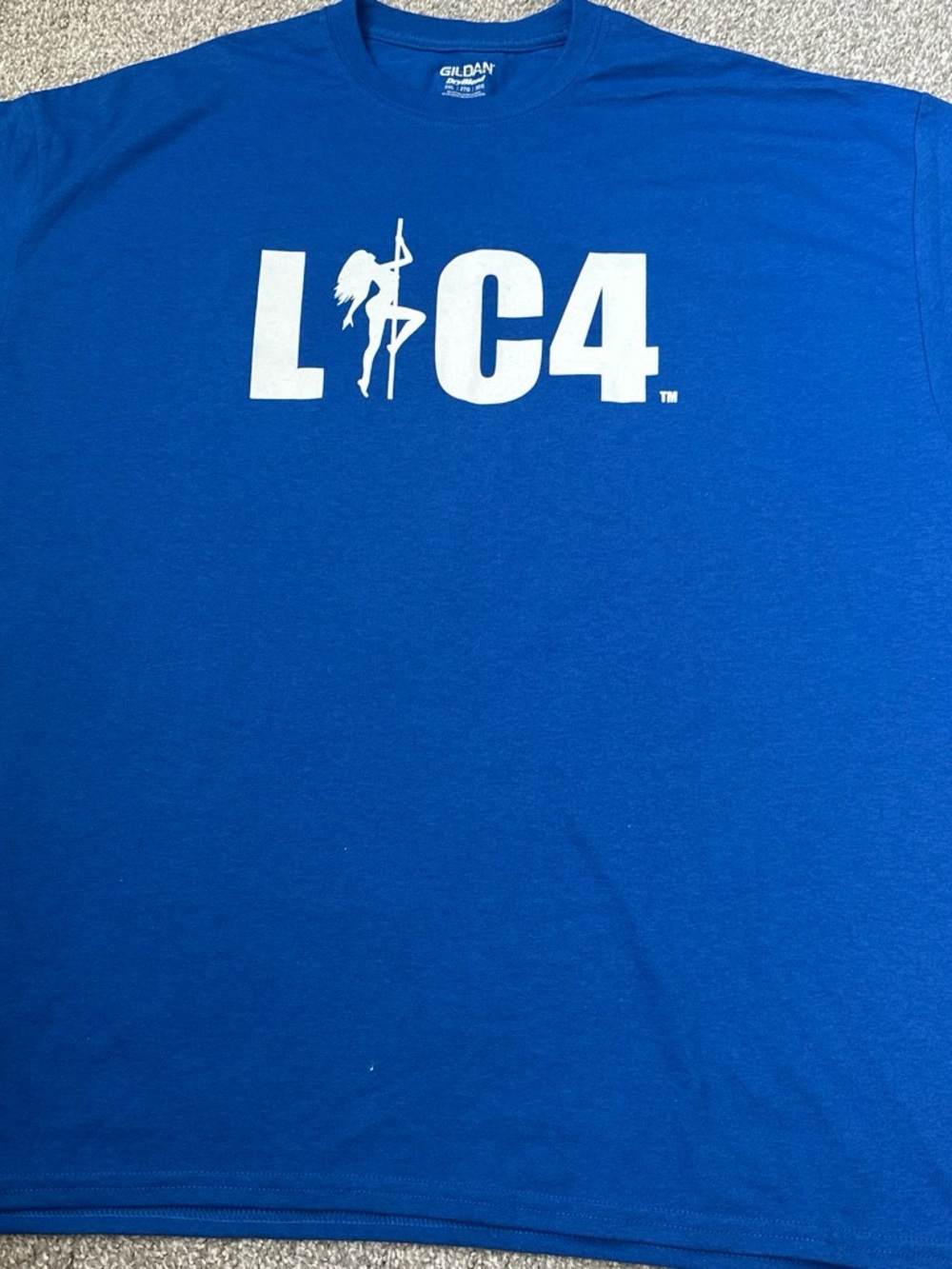 Gildan Men’s Royal Blue LC4 Logo T-Shirt with White Graphic